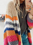 Damen Lässig Farbblock Winter Täglich Weit  Stricken Mittellang Verdicken Mittel Elastizität Pullover