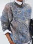 Lässig Ethnisch Paisley Herbst Mikro-Elastizität Täglich Bestseller Langarm Regelmäßig T-Bluse für Damen