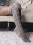 Lässig Zuhause Spiral Muster Mittler-Länge Knie Haufen der Wolle Socken