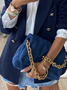 Damen Lässig Unifarben Herbst Normal Weit Langarm Revers Ausschnitt Regelmäßig Blazer