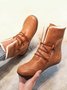 Retro gefesselt Lässig Rund Kurze Stiefel