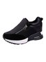 Rund Plateau Sneakers Fashion Seite Reißverschluss Versteckte Höhe Lässig Schuhe