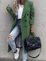 Weit Herbst Winter Langarm Revers Kragen Mantel Lässig Knie-länge Jacke Mantel Warm Halten Lange Jacke