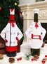Weihnachten Weiß Rot Kleider Muster Wein Flasche Ornament Urlaub Party Ornament