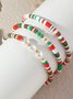 Weihnachten Flocke Perlen Perle Multilayer Armband Weihnachten Party Schmuck