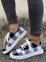 Weihnachten Rot Kariert Schwarz und Weiß Kariert Leopard Lässig Flach Schuhe