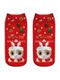 Rot Baumwolle Schwarz Katzenmuster Socken Weihnachten Urlaub Party Zubehör Matching
