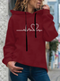 Lässig Herz Schlagen Print Langarm Mit Kapuze Locker Sweatshirts