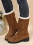 Große Größen Winter Lässig Slip On Warm Gefüttert Schneestiefel