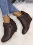 Damen's Große Größen Geflochtener Riemen Troddel Keilabsatz Stiefelette