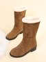 Große Größen Winter Lässig Slip On Warm Gefüttert Schneestiefel