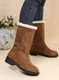 Große Größen Winter Lässig Slip On Warm Gefüttert Schneestiefel