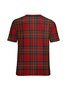 Lässig Kariert Rundhals Kurzarm T-Shirt