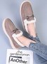 Damen's Unifarben Slip On Kunstpelz Gefüttert Flach Erbsen Schuhe