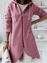 Damen Urlaub Winter Polyester Mittler Täglich Langarm Weit Mit Kapuze Sonstiges Mantel