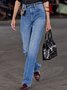 Denim Weit Unifarben Jeans