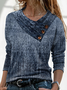 Paisley Print Shirt Geknöpft Jersey Langarm Noracora