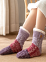 Lässig Zuhause Farbverlauf Korallenfarbe Vlies Socken für den Boden Haufen Haufen Socken Herbst Winter Verdickung Warm Zubehör