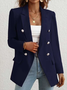 Weit Unifarben Schalkragen Lässig Blazer