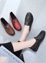 Kunstleder Lässig Retro Buchstabe Patchwork Weich Sohle Halbschuhe