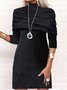 Party Weit Jersey Halber Rollkragen Kleid