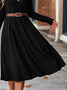 Weit V-Ausschnitt Freizeitkleid