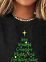 Lässig Textbriefe Rundhals Langarm T-Shirt