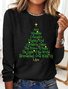 Lässig Textbriefe Rundhals Langarm T-Shirt