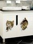 Spaß Wand brechen Katze dekorativ Aufkleber
