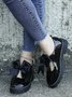 Damen Große Größen Schleife Dekor Ausgehöhlt Slip On Mary Jane Schuhe