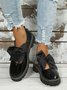 Damen Große Größen Schleife Dekor Ausgehöhlt Slip On Mary Jane Schuhe