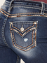 Denim Böhmisch Weit Unifarben Jeans