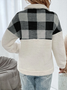 Fluff/Granular-Fleece-Stoff Weit Lässig V-Ausschnitt Sweatshirt