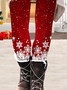 Lässig Weihnachten Schneeflocke Regelmäßige Passform Leggings