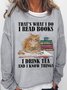 Lässig Rundhals Textbriefe Sweatshirt