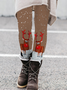 Weihnachten Rentier Wärme Regelmäßige Passform Leggings