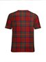 Lässig Kariert Rundhals Kurzarm T-Shirt