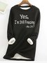 Lässig Rundhals Tier Sweatshirt