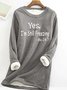 Lässig Rundhals Tier Sweatshirt
