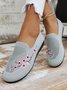 Flach Halbschuhe Geblümt Stickerei Atmungsaktiv Textil Noracora