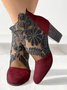 Spitze Nahtverarbeitung Sandale-Stiefel klobiger Absatz Reißverschluss Noracora