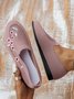 Flach Halbschuhe Geblümt Stickerei Atmungsaktiv Textil Noracora