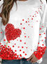 Lässig Rundhals Herz/Herz Sweatshirt