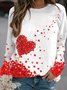 Lässig Rundhals Herz/Herz Sweatshirt