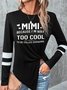 Knoten an der Front Lässig Weit Rundhals T-Shirt