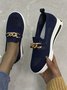 Große Größen Atmungsaktiv Metall Dekor Slip On Schuhe