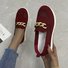 Große Größen Atmungsaktiv Metall Dekor Slip On Schuhe