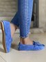 Flache Einfarbige  Halbschuhe Slip-On