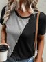 Schnalle Rundhals Lässig Jersey T-Shirt
