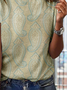 Lässig Jersey Cashew Blumen Print T-Shirt
